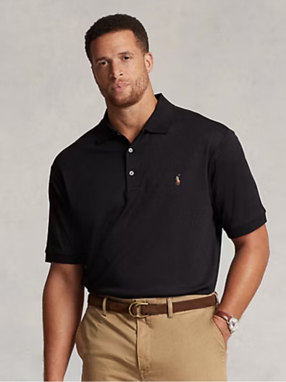 Polo Ralph Lauren Black Short-Sleeve soft Cotton Polo men's shirt  size XXL